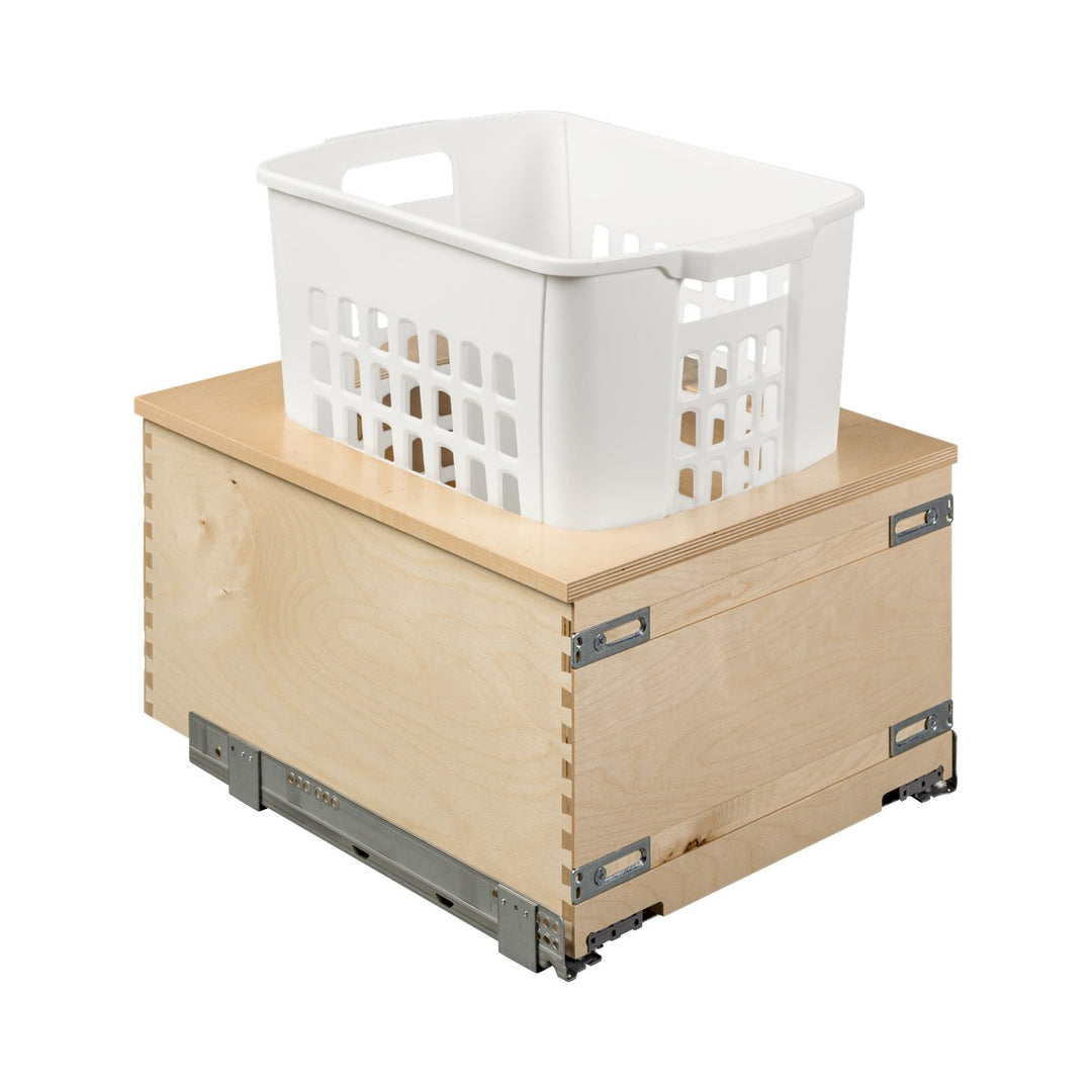 17 1/2" Cascade Series 1.3 Bushel Undermount Hamper in Baltic birch, studio view 7