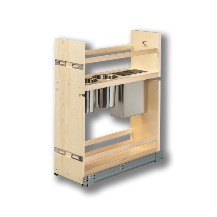 Century Components 5 1/2" Cascade Series Face Frame Pullout Canister Organizer with Knife Block For 5 1/2" Cabinet Opening (CASKBI50PF)