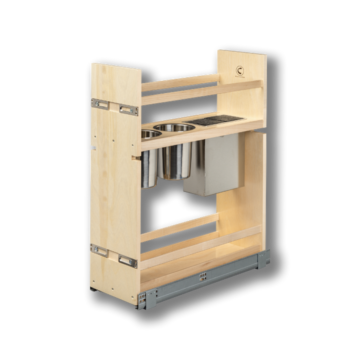 Century Components 5 1/2" Cascade Series Face Frame Pullout Canister Organizer with Knife Block For 5 1/2" Cabinet Opening (CASKBI50PF)