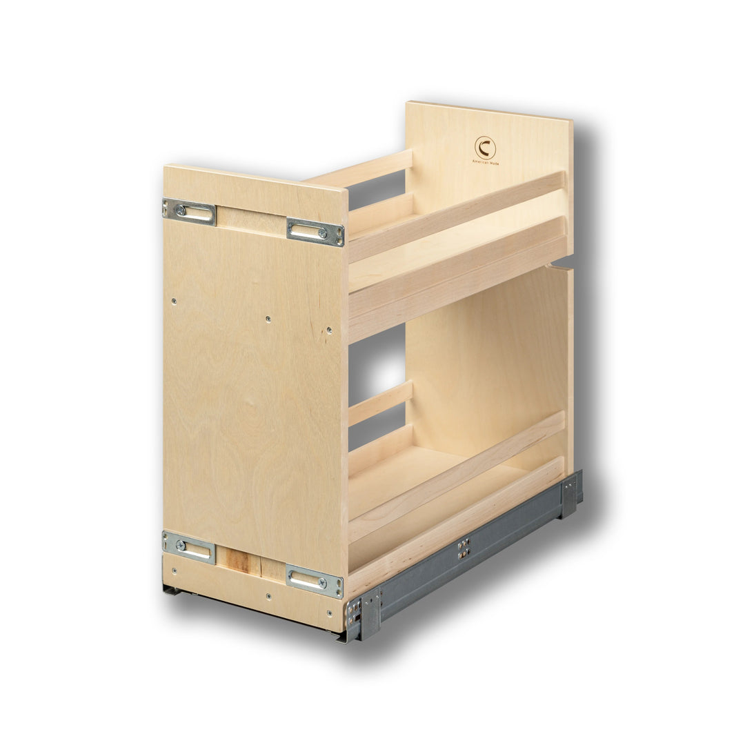 10 1/2" Short Height Base Cabinet Pull-Out Organizer in Baltic birch, studio view 2