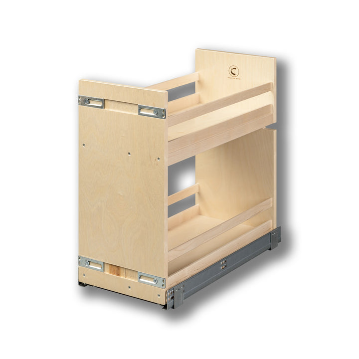 10 1/2" Short Height Base Cabinet Pull-Out Organizer in Baltic birch, studio view 2