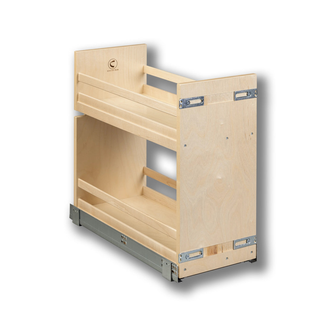 10 1/2" Short Height Base Cabinet Pull-Out Organizer in Baltic birch, studio view 3