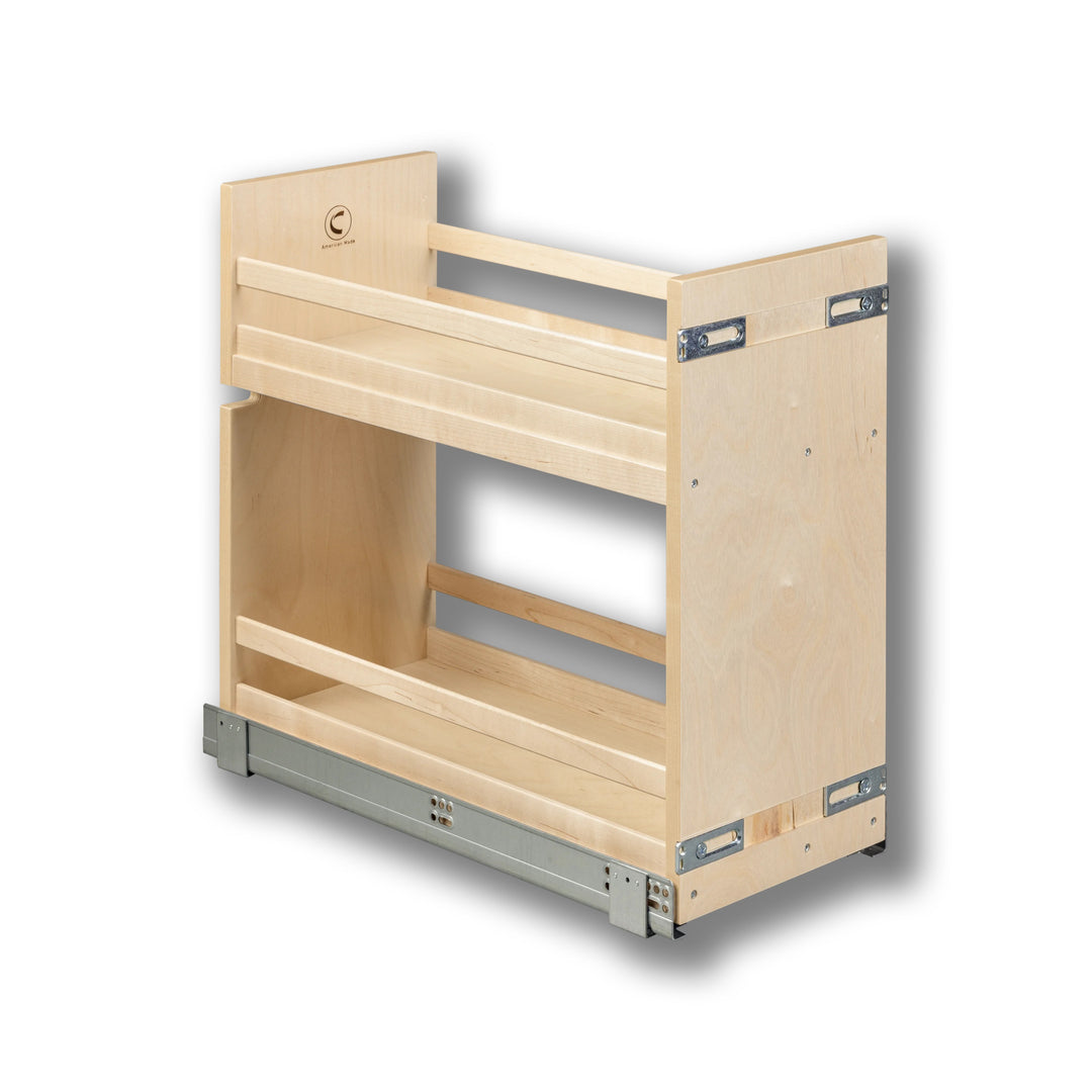 10 1/2" Short Height Base Cabinet Pull-Out Organizer in Baltic birch, studio view 4