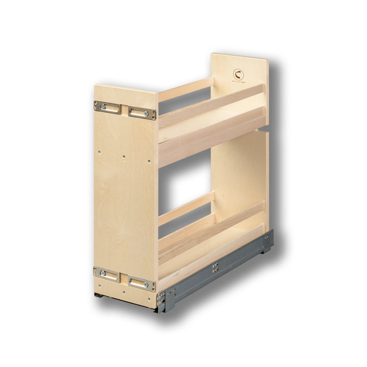 7 1/2" Short Height Base Cabinet Pull-Out Organizer in Baltic birch, studio view 2