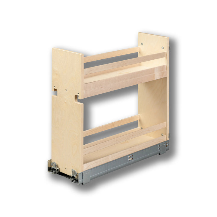 7 1/2" Short Height Base Cabinet Pull-Out Organizer in Baltic birch, studio view 4