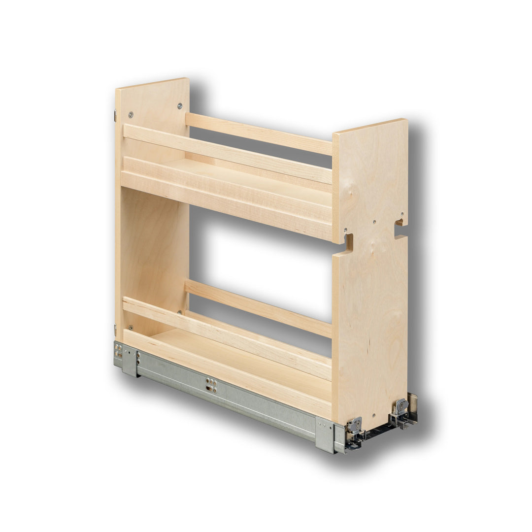 7 1/2" Short Height Base Cabinet Pull-Out Organizer in Baltic birch, studio view 5