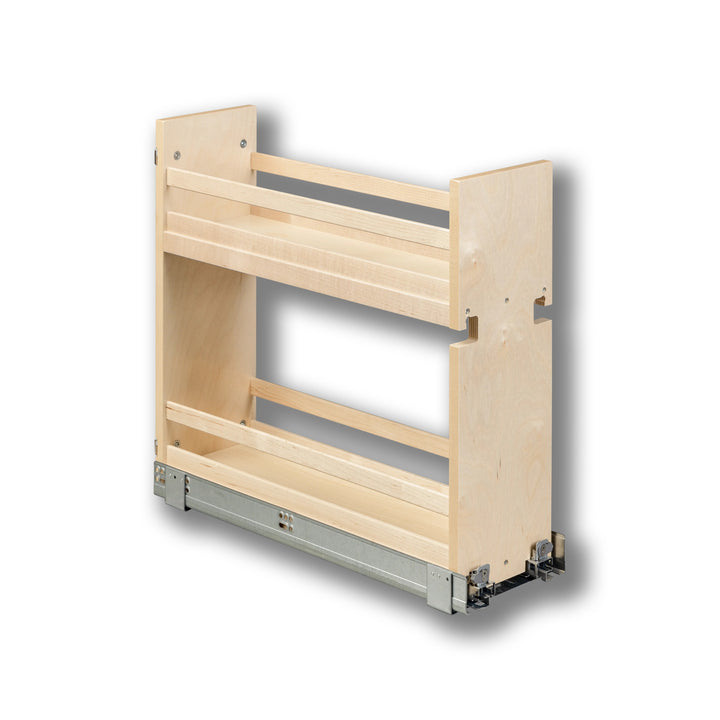 7 1/2" Short Height Base Cabinet Pull-Out Organizer in Baltic birch, studio view 5