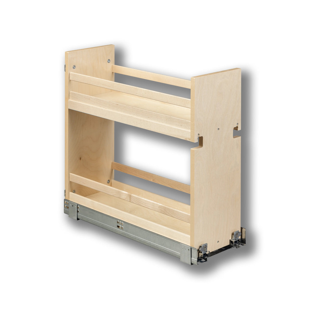8 1/2" Short Height Base Cabinet Pull-Out Organizer in Baltic birch, studio view 3