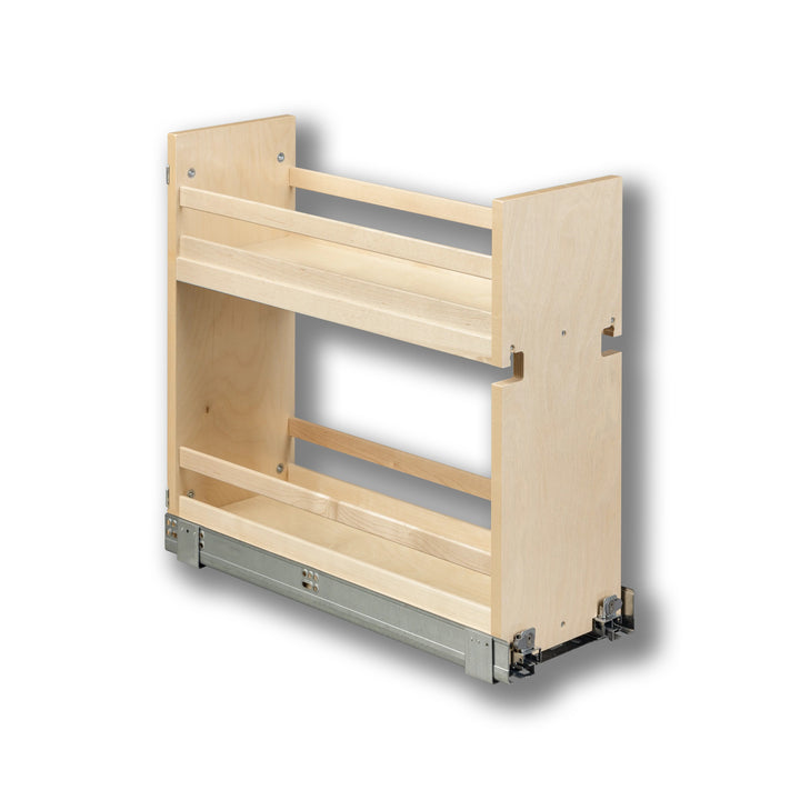 8 1/2" Short Height Base Cabinet Pull-Out Organizer in Baltic birch, studio view 3