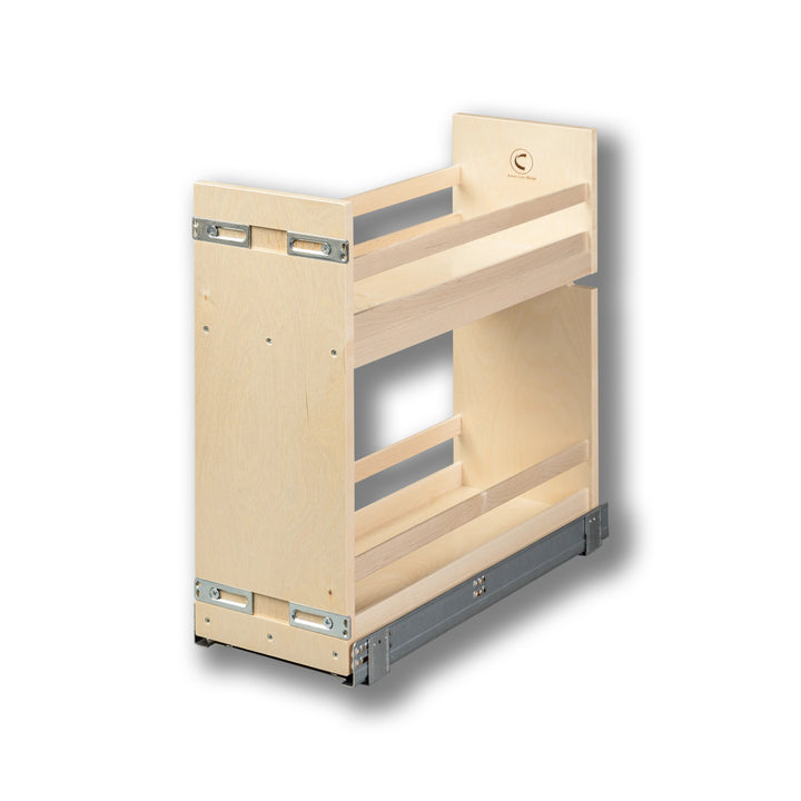 8 1/2" Short Height Base Cabinet Pull-Out Organizer in Baltic birch, studio view 4