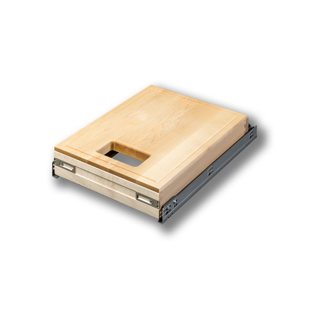14 1/2" Cutting Board PullOut for 34 Quart Waste Container, studio view 2