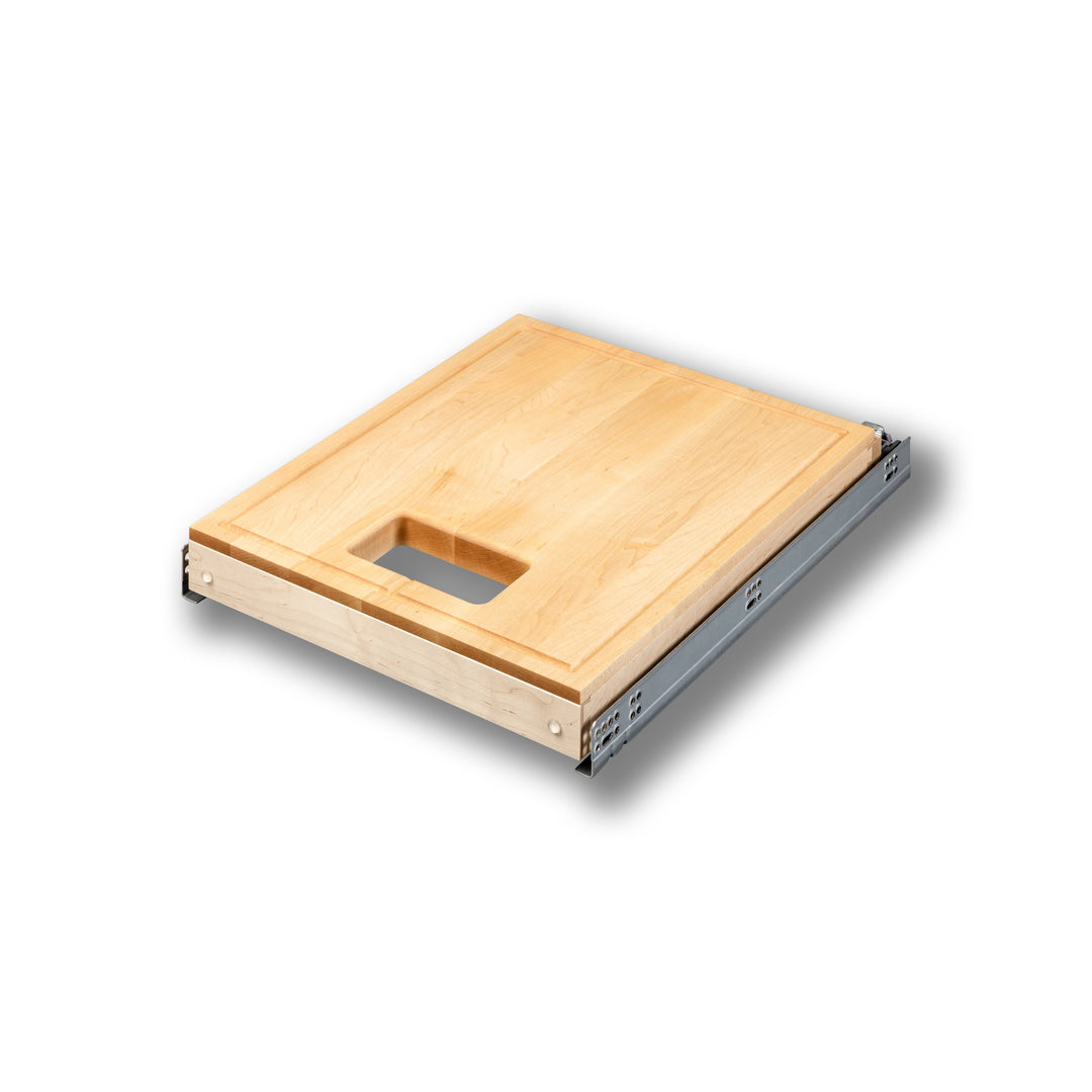16 1/2" Frameless Cutting Board Pullout for 50 Quart Waste Unit, studio view 2
