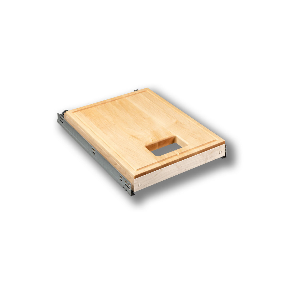 16 1/2" Frameless Cutting Board Pullout for 50 Quart Waste Unit, studio view 3