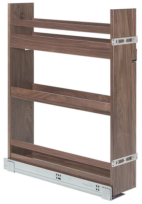 Century Components 6" Riviera Series Base Cabinet Organizer / Walnut For 6" Cabinet Opening (RIVBO55PF)