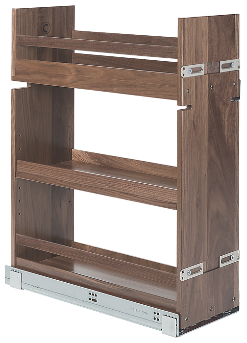 Century Components 9" Riviera Series Base Cabinet Organizer - Walnut For 9" Cabinet Opening (RIVBO85PF)