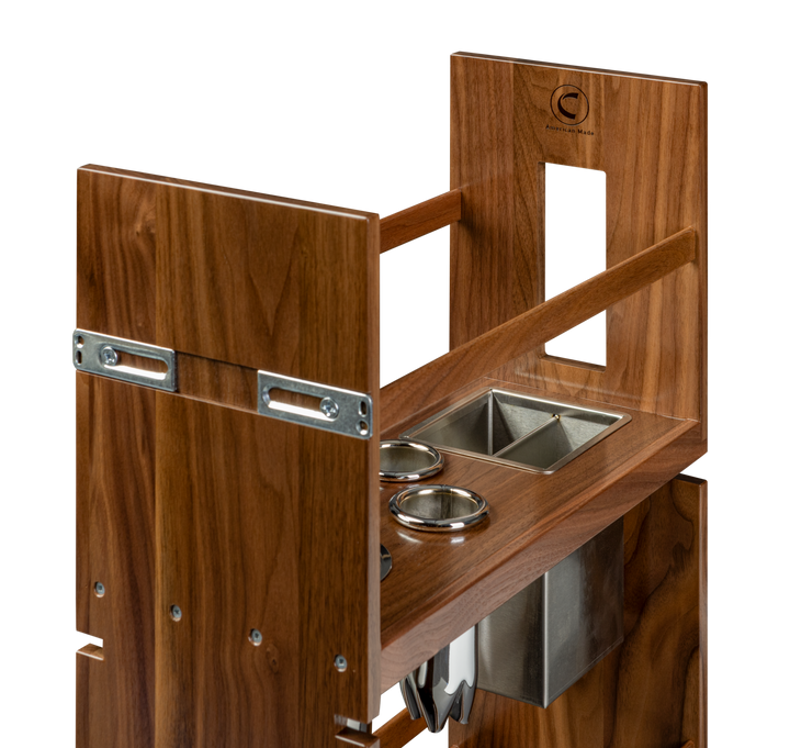 Century Components Riviera Series Vanity Grooming Organizer with Electric / Walnut (RIVGO-EL85PF-18)