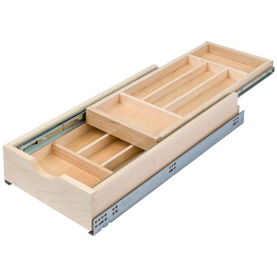 Century Components 12" Double Tier Silverware Drawer with Soft-Close Slides For 12" Cabinet Opening (DTIER115PF)
