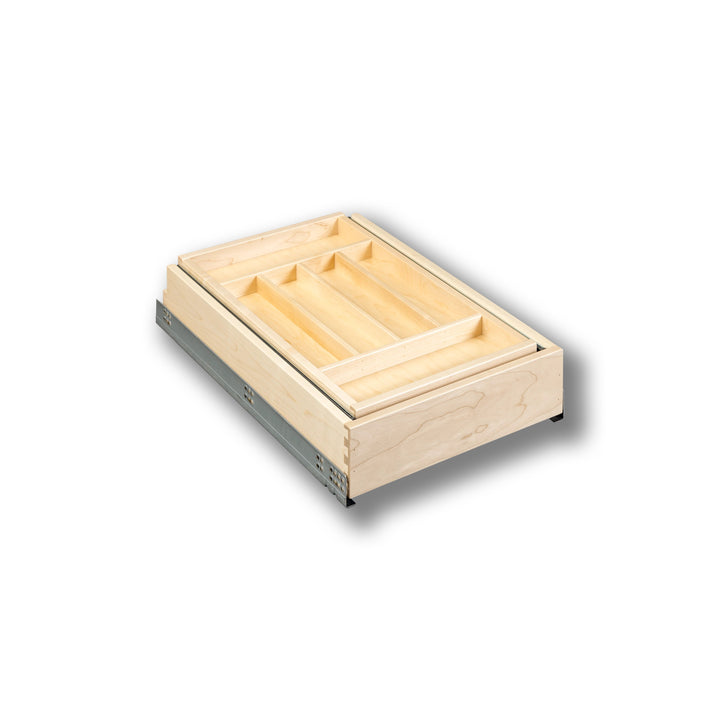 15" Double Tier Silverware Drawer with Soft-Close Slides, studio view 2