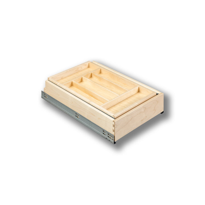 15" Double Tier Silverware Drawer with Soft-Close Slides, studio view 3