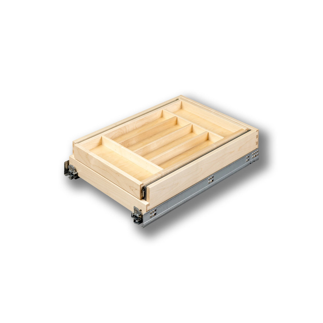 15" Double Tier Silverware Drawer with Soft-Close Slides, studio view 4