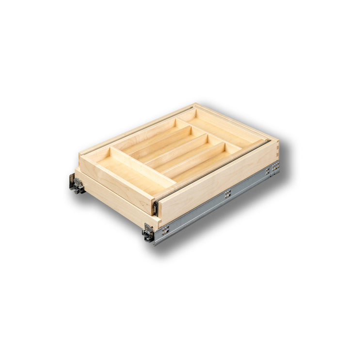 15" Double Tier Silverware Drawer with Soft-Close Slides, studio view 4