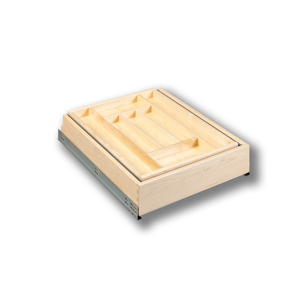 18" Double Tier Silverware Drawer with Soft-Close Slides, studio view 3
