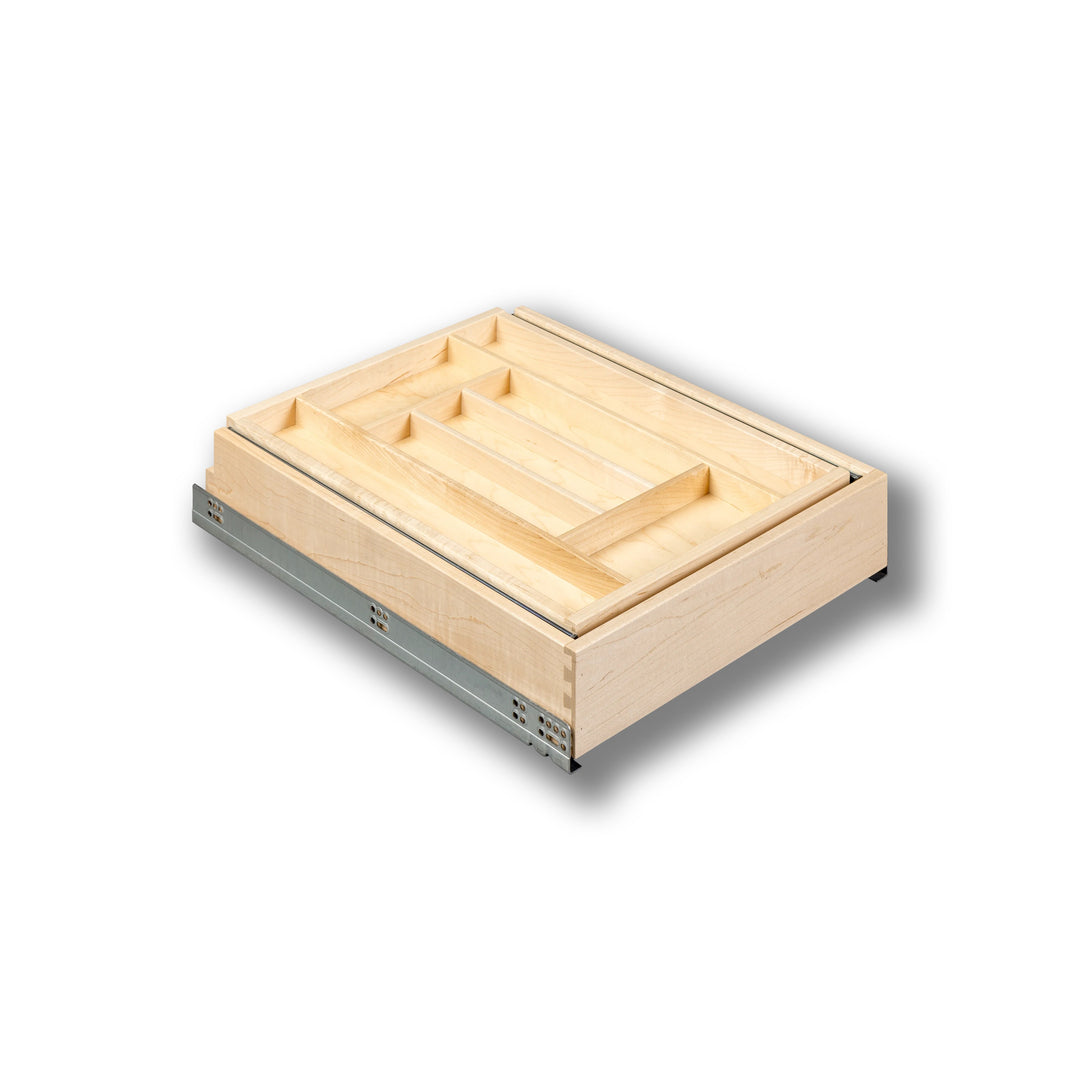 18" Double Tier Silverware Drawer with Soft-Close Slides, studio view 4