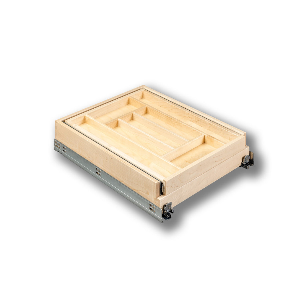18" Double Tier Silverware Drawer with Soft-Close Slides, studio view 5