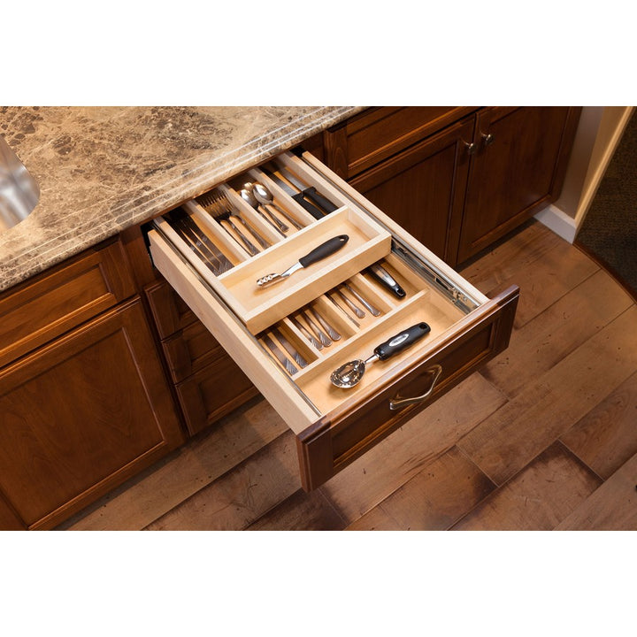 Century Components 18" Double Tier Silverware Drawer with Soft-Close Slides For 18" Cabinet Opening (DTIER175PF)