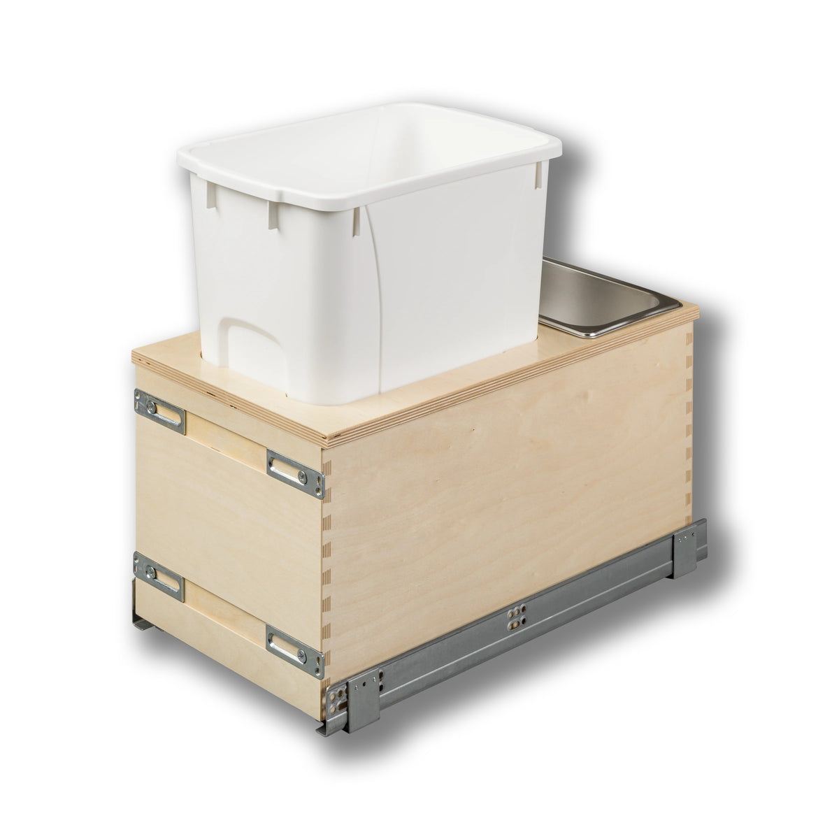 12" Edge Series Bottom Mount Waste Container, 34 Quart in Baltic birch