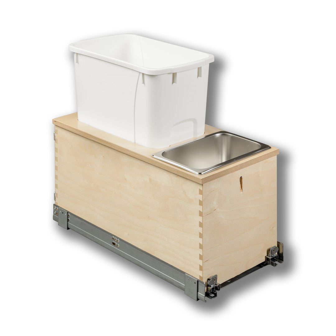 12" Edge Series Bottom Mount Waste Container, 34 Quart in Baltic birch, studio view 5