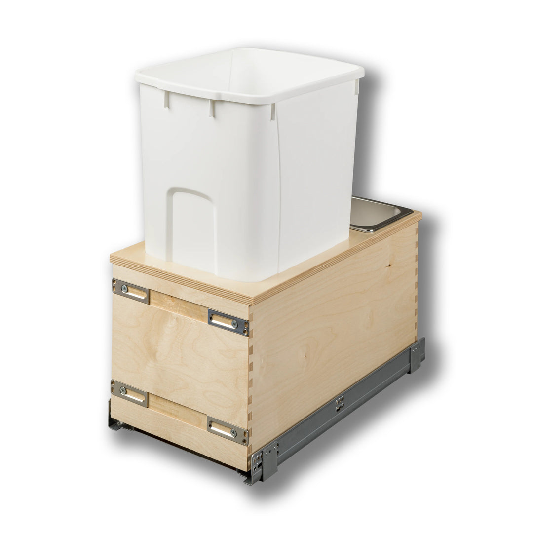 12" Edge Series 50 Quart Bottom Mount Waste Container, in Baltic birch, studio view 2