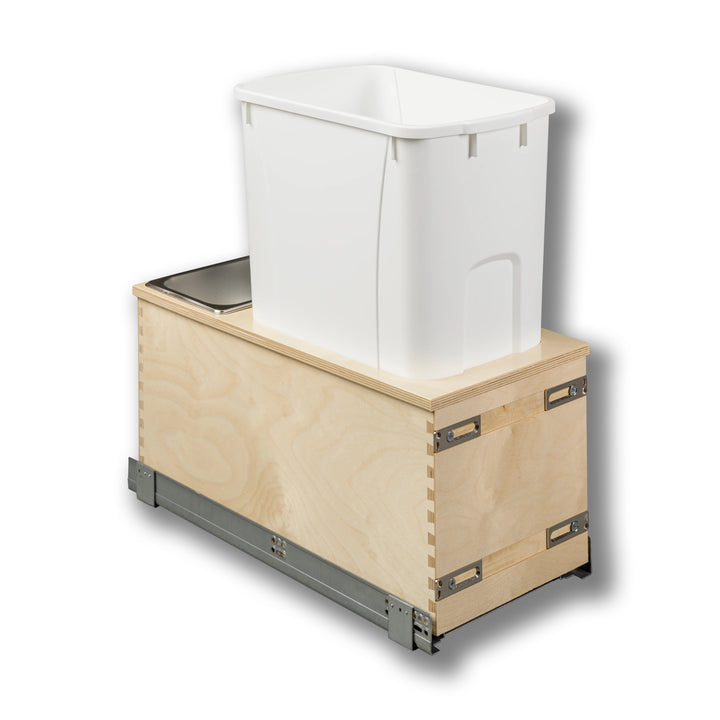 12" Edge Series 50 Quart Bottom Mount Waste Container, in Baltic birch, studio view 3