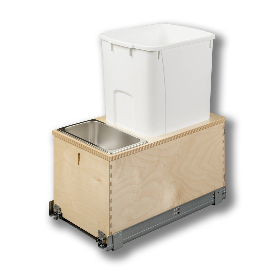 12" Edge Series 50 Quart Bottom Mount Waste Container, in Baltic birch, studio view 4