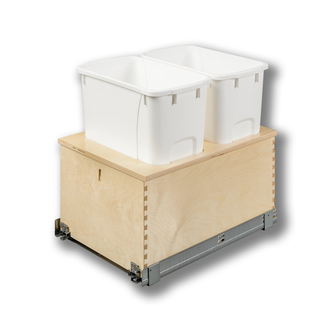 15" Edge Series 34 Quart Bottom Mount Waste Container in Baltic birch, studio view 4