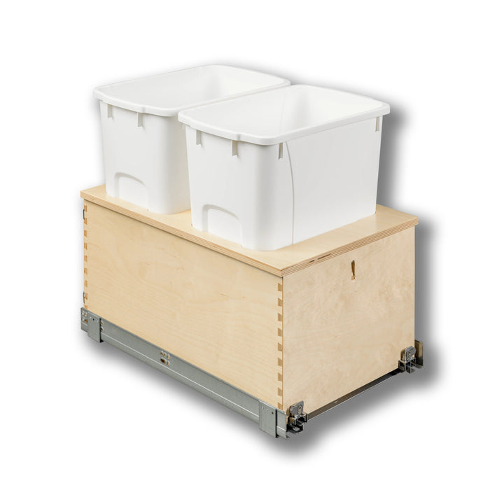 15" Edge Series 34 Quart Bottom Mount Waste Container in Baltic birch, studio view 5