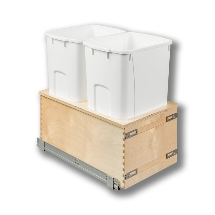 15" Edge Series 50 Quart Bottom Mount Waste Container in Baltic birch, studio view 3