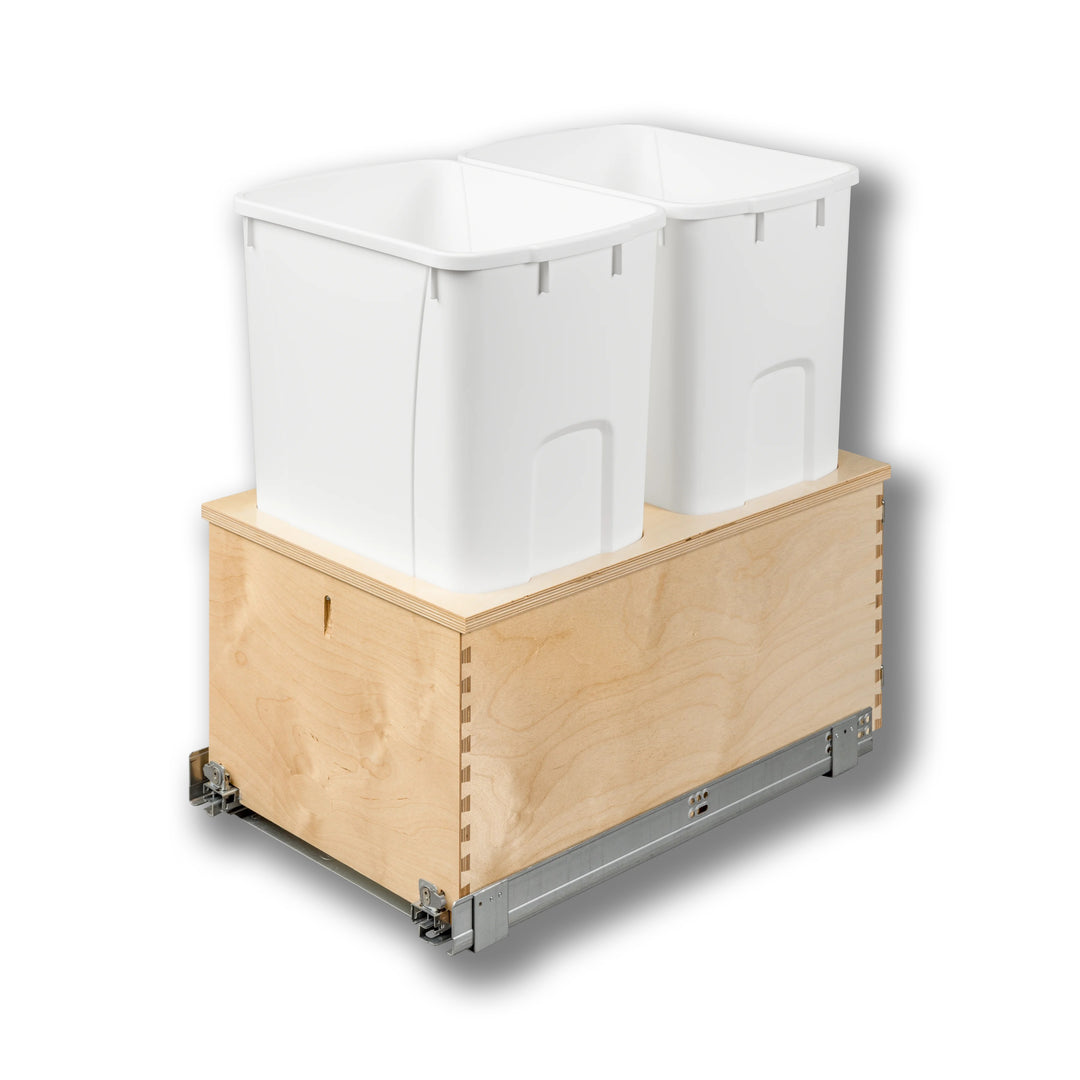 15" Edge Series 50 Quart Bottom Mount Waste Container in Baltic birch, studio view 4