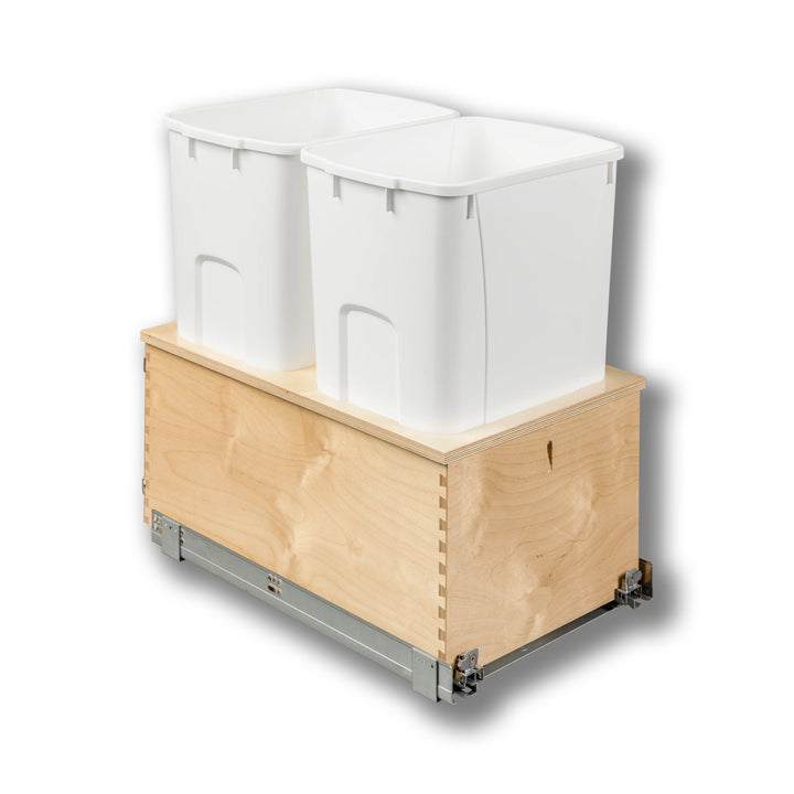 15" Edge Series 50 Quart Bottom Mount Waste Container in Baltic birch, studio view 5