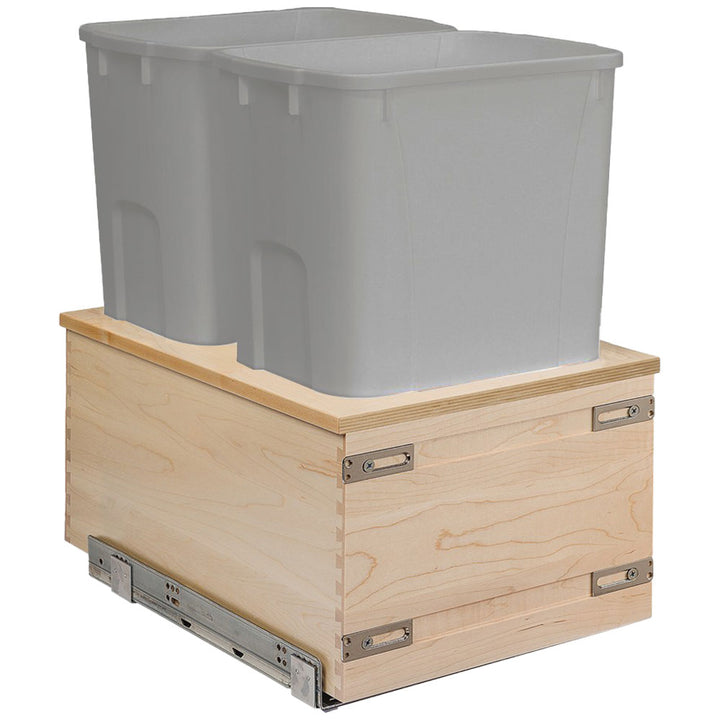 Century Components 15" Edge Series 50 Quart Gray Bottom Mount Waste Container (EDGBM140-50PF-GR)