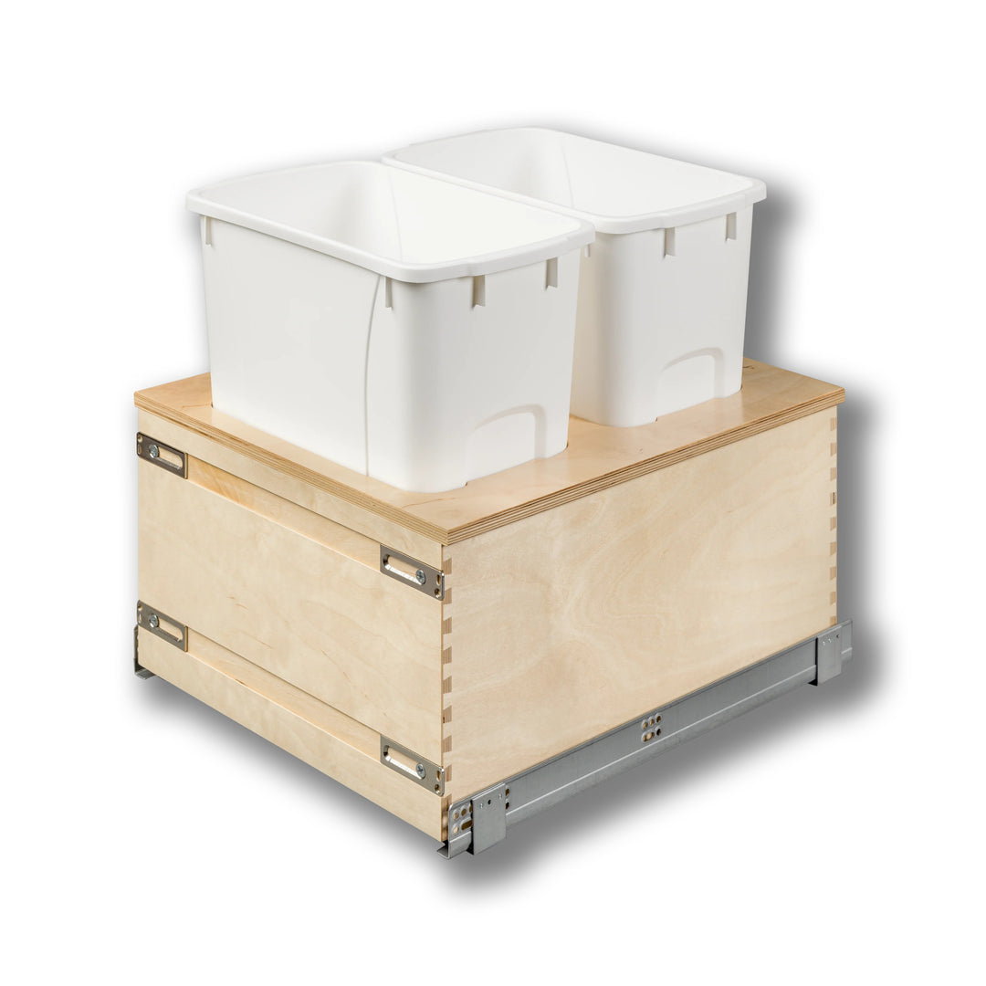 18" Edge Series 34 Quart Bottom Mount Waste Container in Baltic birch