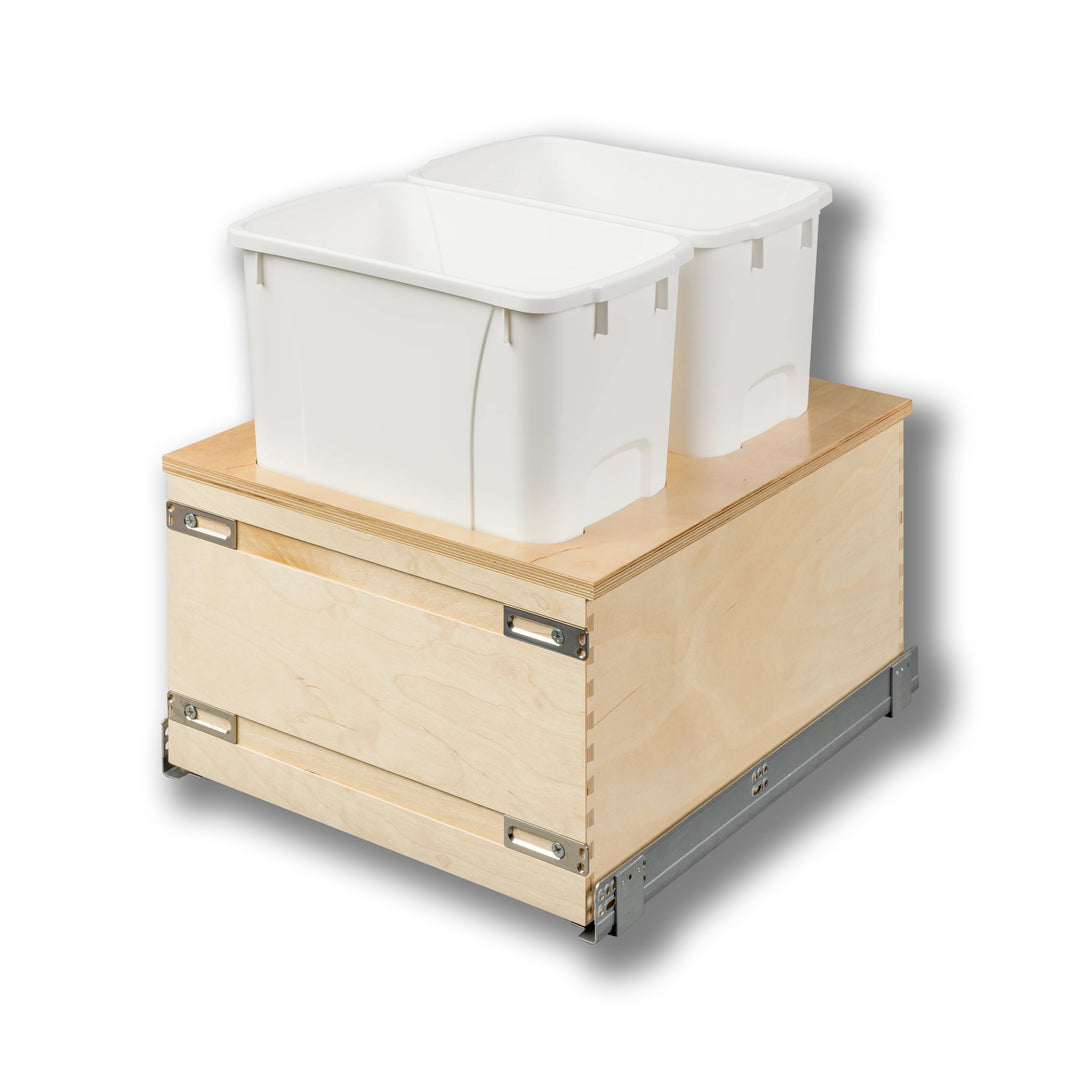 18" Edge Series 34 Quart Bottom Mount Waste Container in Baltic birch, studio view 2