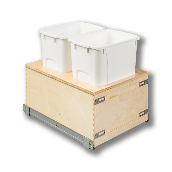 18" Edge Series 34 Quart Bottom Mount Waste Container in Baltic birch, studio view 3