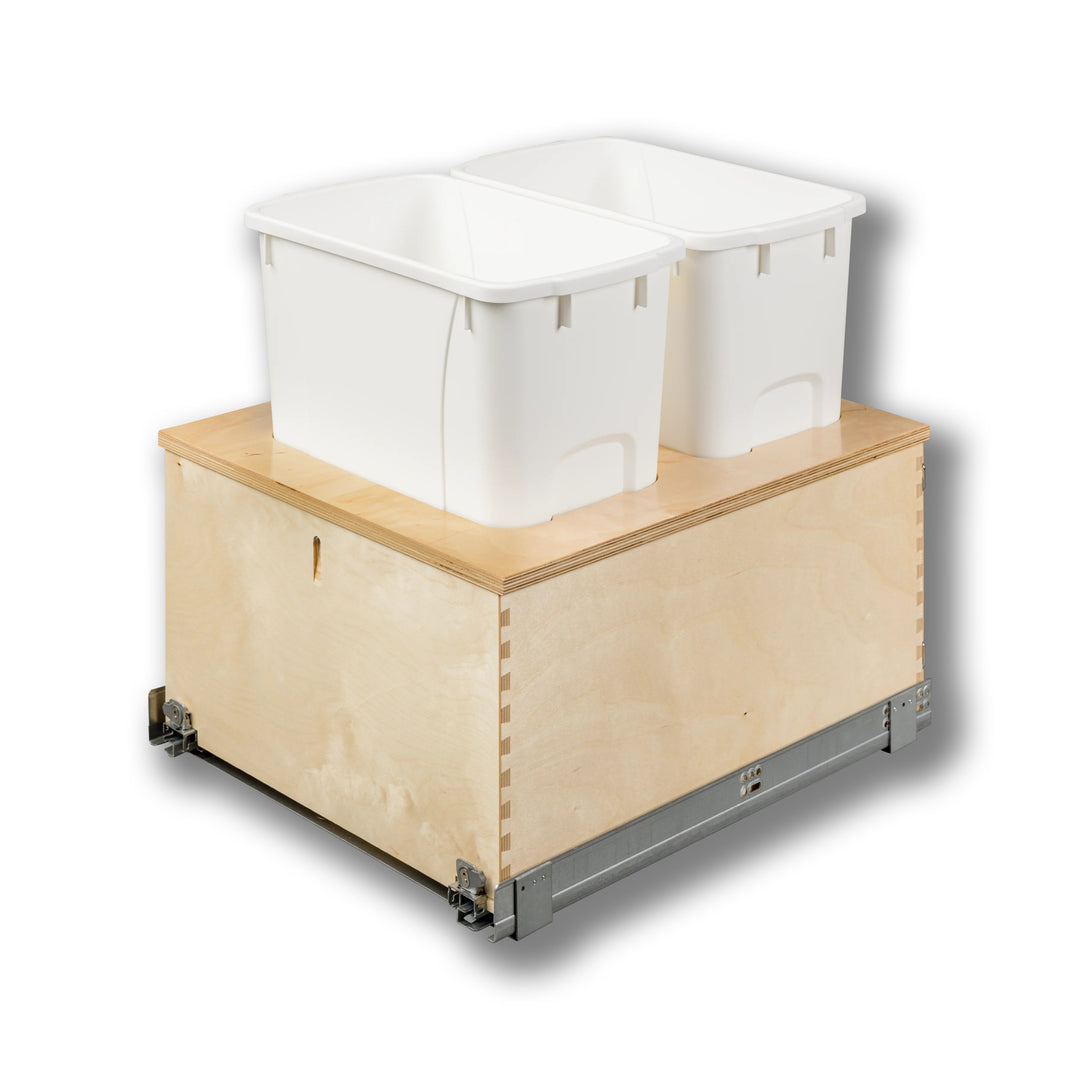 18" Edge Series 34 Quart Bottom Mount Waste Container in Baltic birch, studio view 4