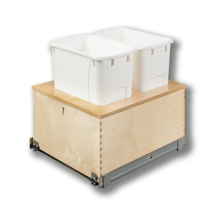 18" Edge Series 34 Quart Bottom Mount Waste Container in Baltic birch, studio view 4