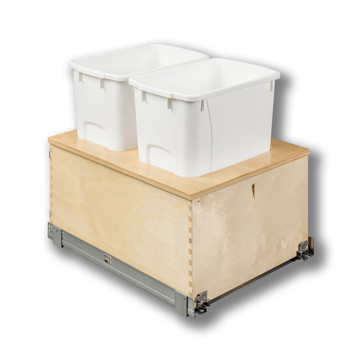 18" Edge Series 34 Quart Bottom Mount Waste Container in Baltic birch, studio view 5