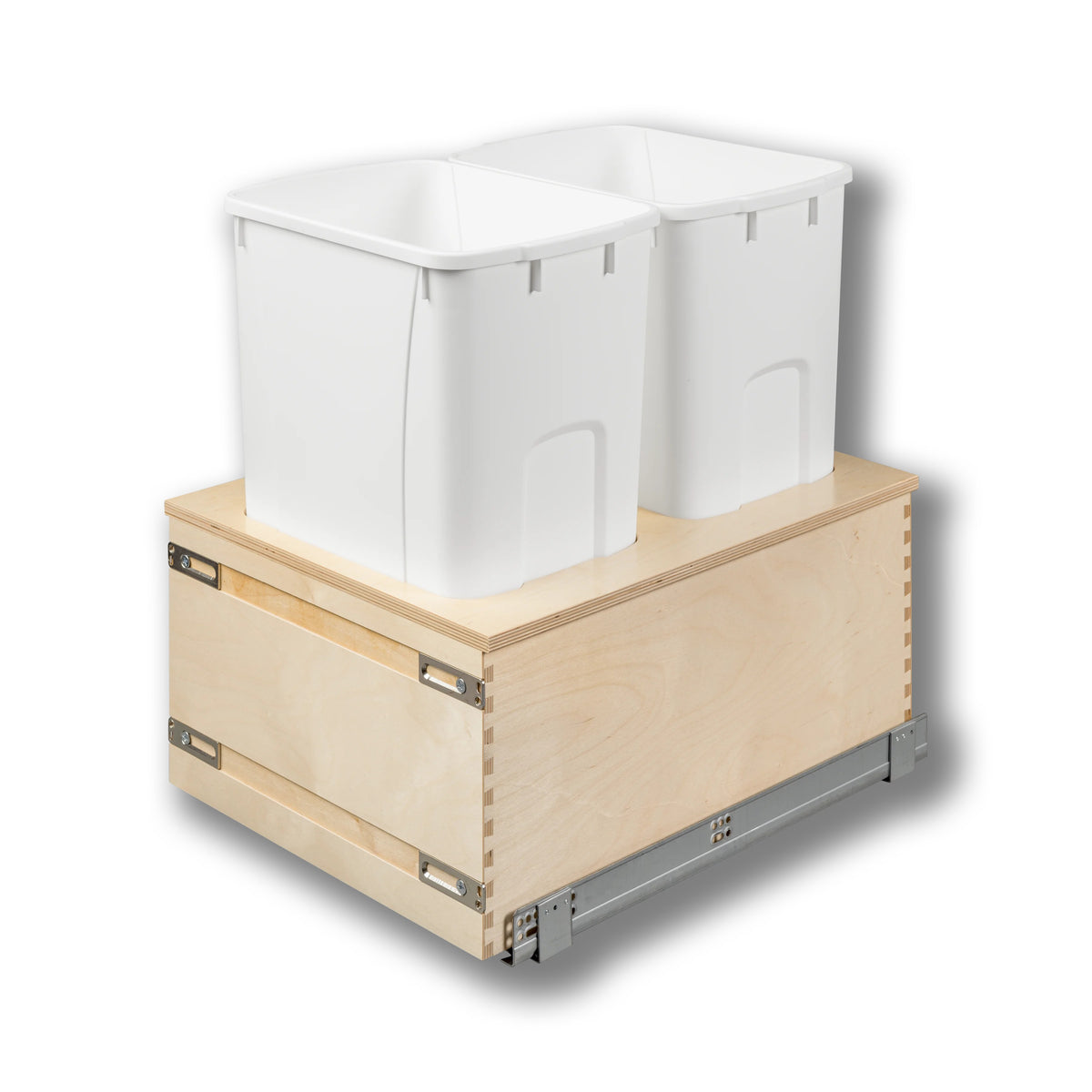 18" Edge Series 50 Quart Bottom Mount Waste Container in Baltic birch