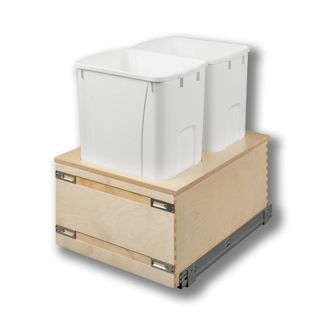 18" Edge Series 50 Quart Bottom Mount Waste Container in Baltic birch, studio view 2