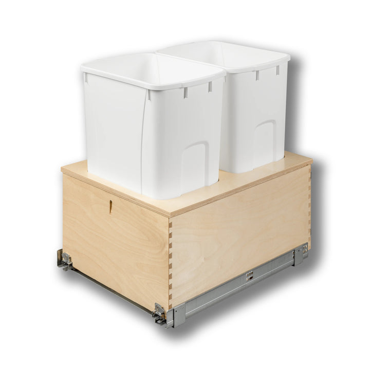 18" Edge Series 50 Quart Bottom Mount Waste Container in Baltic birch, studio view 4