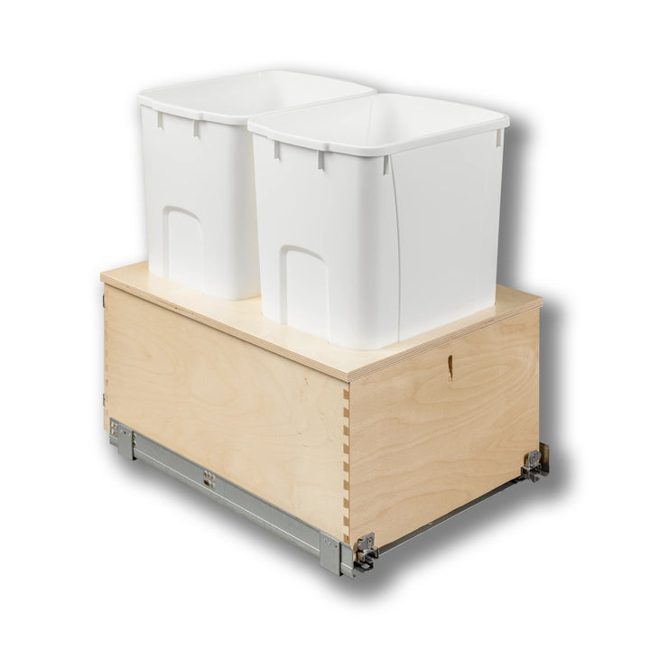 18" Edge Series 50 Quart Bottom Mount Waste Container in Baltic birch, studio view 5